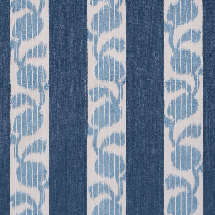 Schumacher Priya Warp Print Indigo Fabric 182922