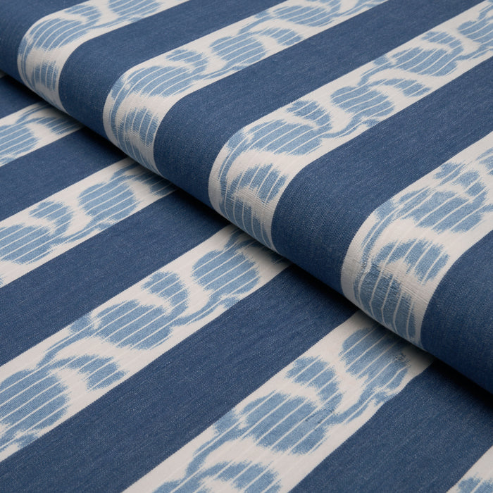 Schumacher Priya Warp Print Indigo Fabric 182922