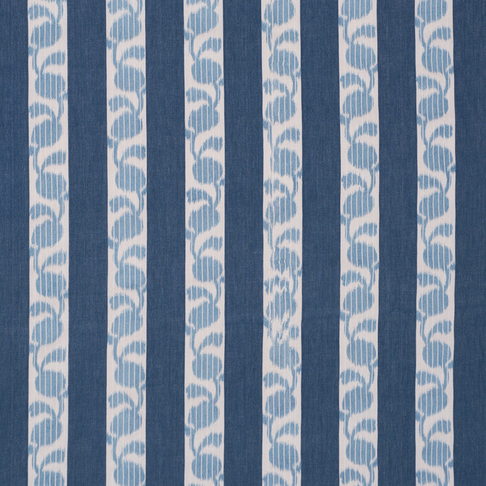 Schumacher Priya Warp Print Indigo Fabric Sample 182922