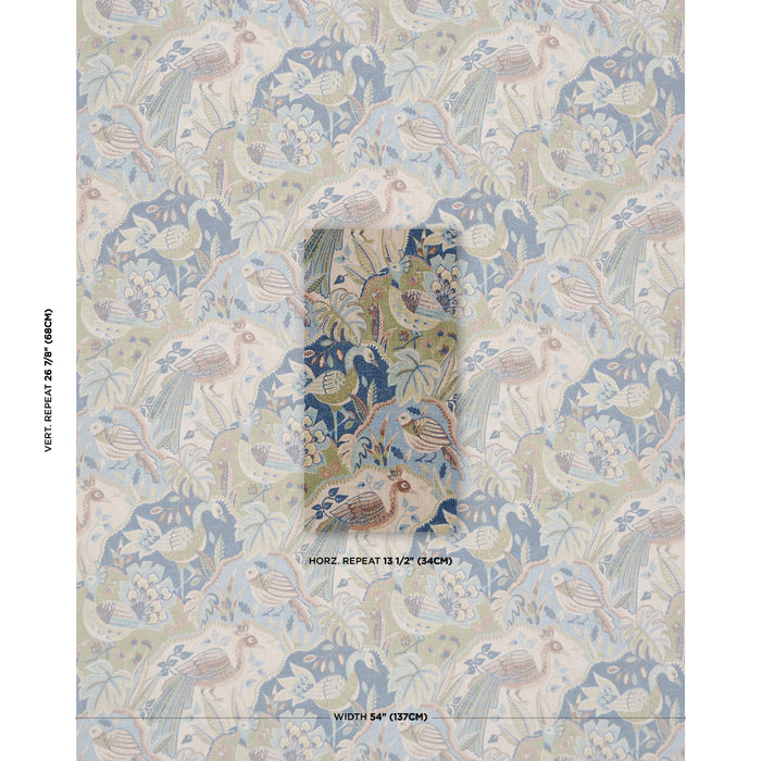 Schumacher Soraya Blue Fabric Sample 182932