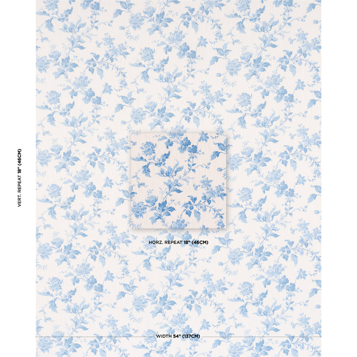 Schumacher Blomslinga Blue And White Fabric 182941