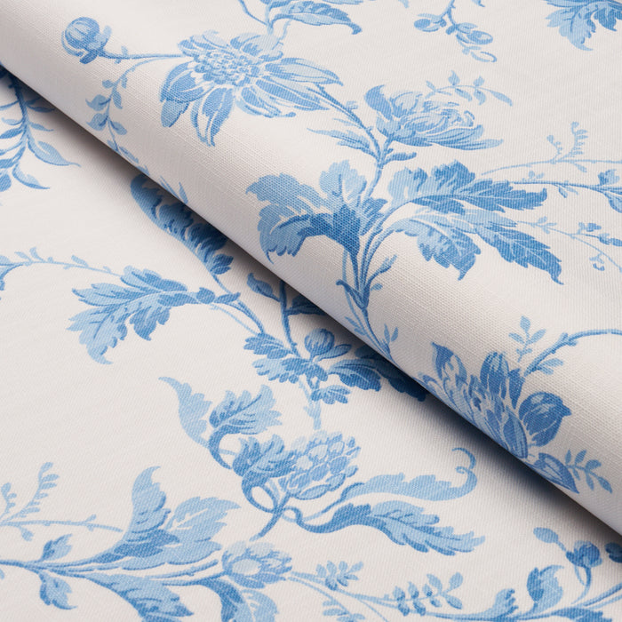 Schumacher Blomslinga Blue And White Fabric 182941
