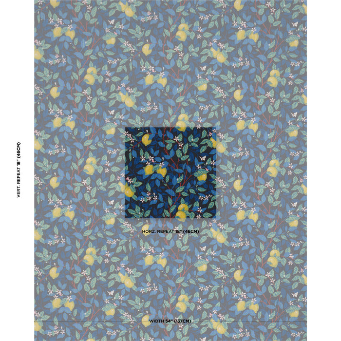 Schumacher Citrontr√Ñd Spruce And Blue Fabric Sample 182952