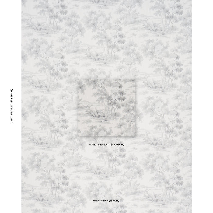Schumacher Countryside Morning Grey Fabric 182961