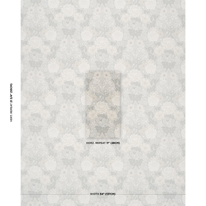 Schumacher Dahlia Garden Natural Fabric Sample 182971