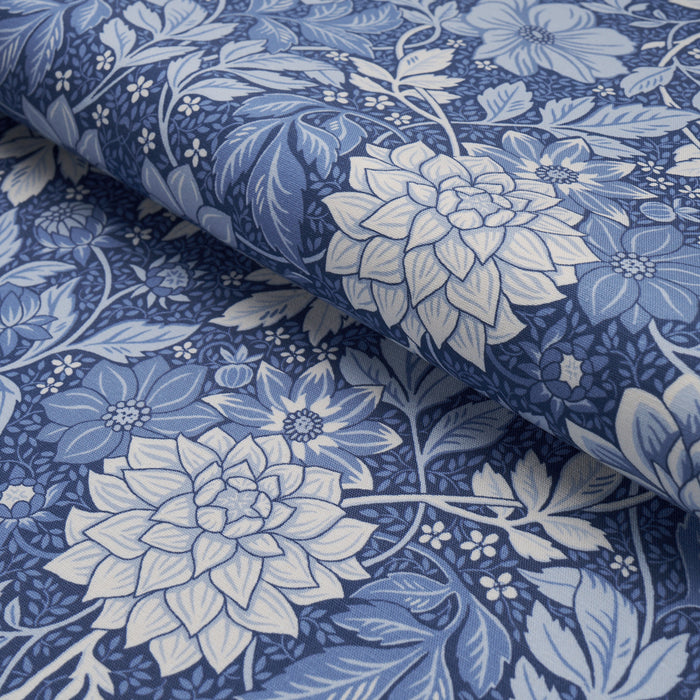 Schumacher Dahlia Garden Blue And White Fabric 182972