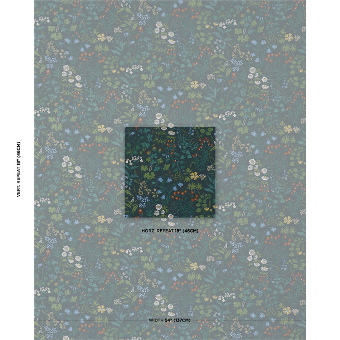 Schumacher Flora Spruce Fabric Sample 182981