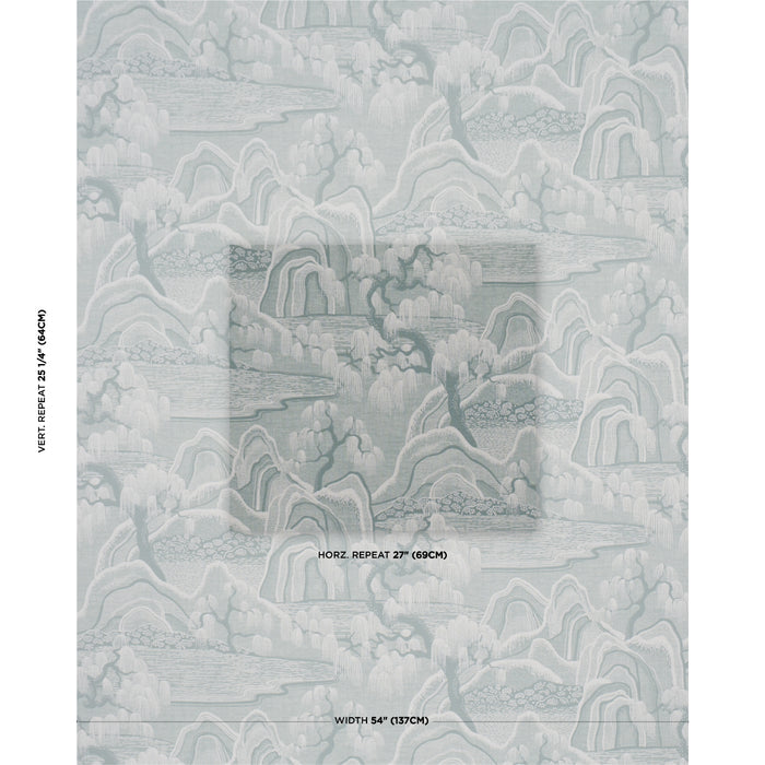 Schumacher Indigo Garden Mineral Fabric 183010