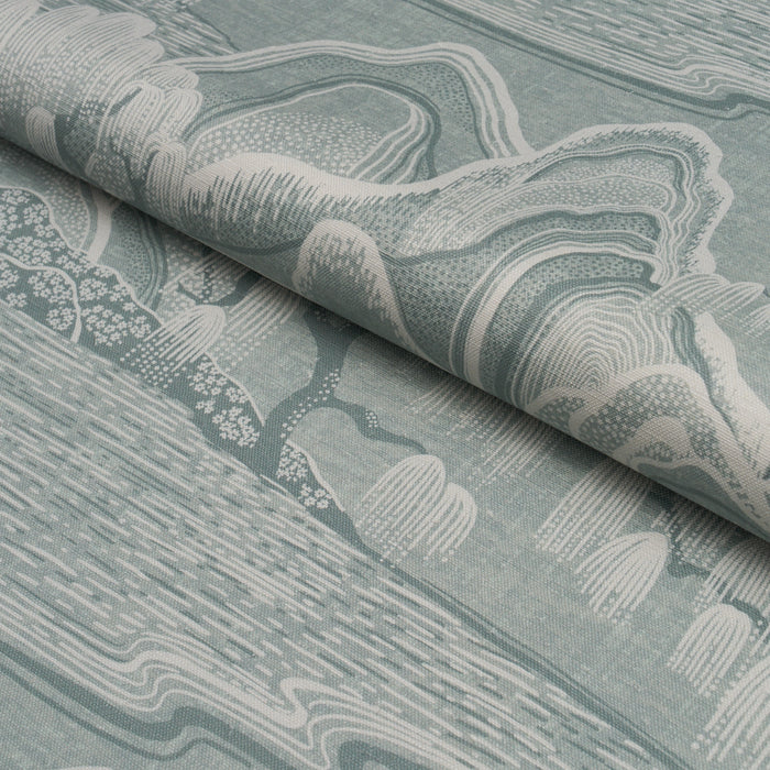 Schumacher Indigo Garden Mineral Fabric Sample 183010