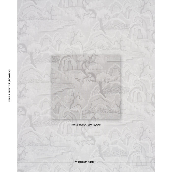 Schumacher Indigo Garden Grey Fabric 183011