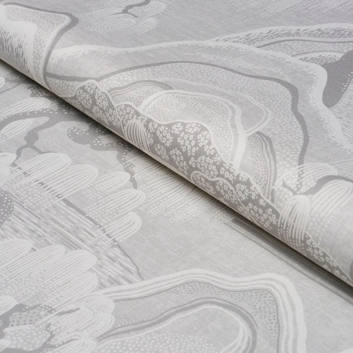 Schumacher Indigo Garden Grey Fabric Sample 183011