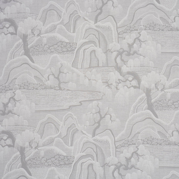 Schumacher Indigo Garden Grey Fabric Sample 183011