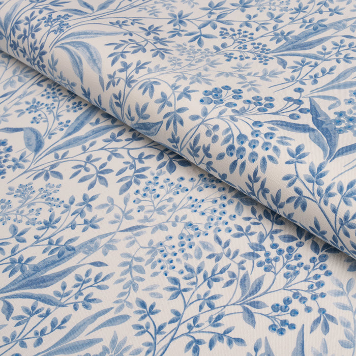 Schumacher Nocturne Blue And White Fabric Sample 183022