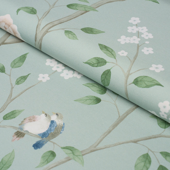 Schumacher Paradise Birds Mineral Fabric 183030