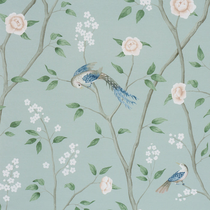 Schumacher Paradise Birds Mineral Fabric 183030