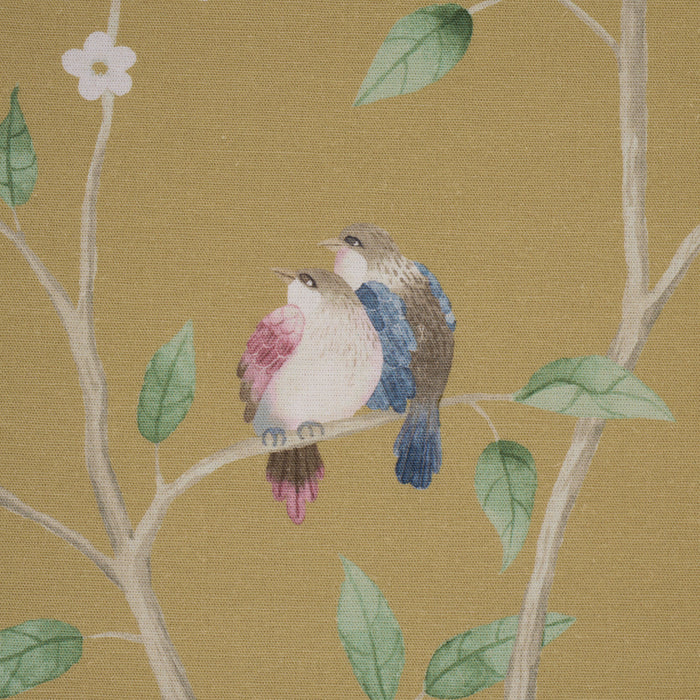 Schumacher Paradise Birds Gold Fabric Sample 183032