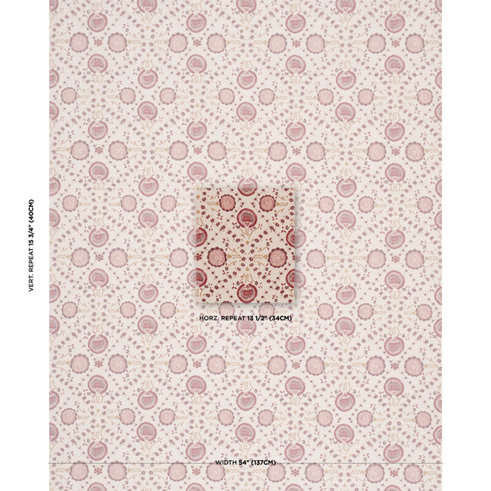 Schumacher Athena Hand-Screen Print Ruby Fabric Sample 183051