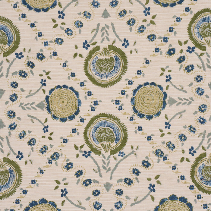 Schumacher Athena Hand-Screen Print Green Fabric Sample 183052