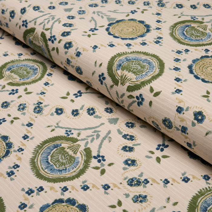 Schumacher Athena Hand-Screen Print Green Fabric 183052