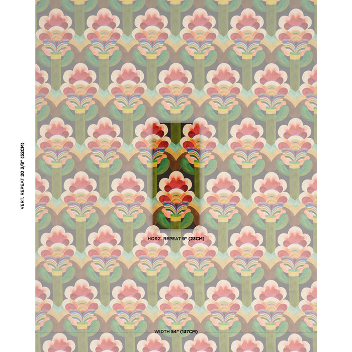 Schumacher Fleur Indienne Velvet Cinnabar Fabric Sample 183080