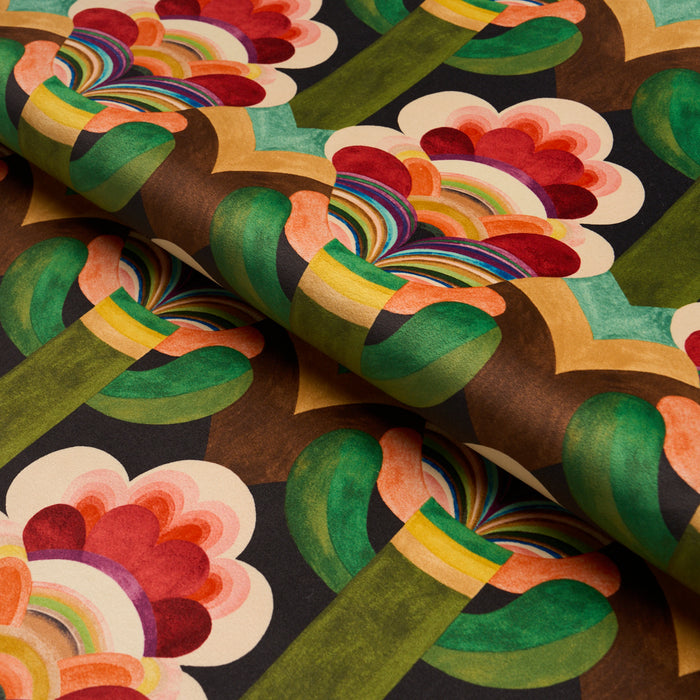 Schumacher Fleur Indienne Velvet Cinnabar Fabric 183080