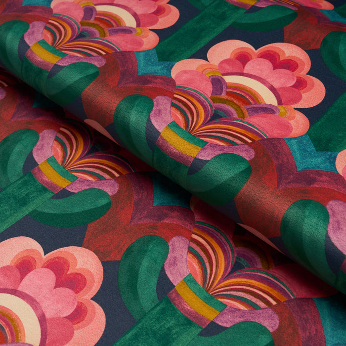 Schumacher Fleur Indienne Velvet Rose Fabric Sample 183081