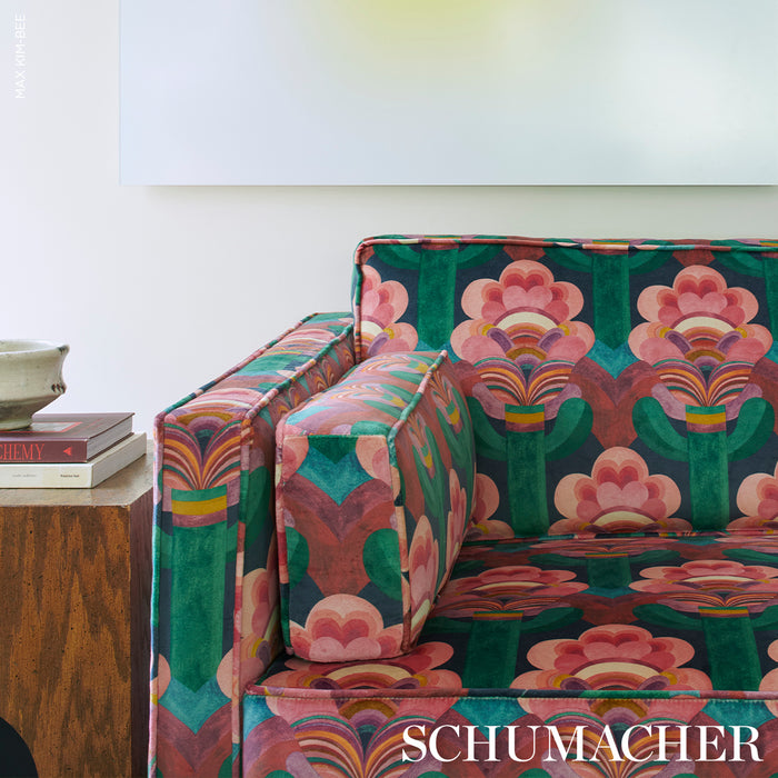 Schumacher Fleur Indienne Velvet Rose Fabric 183081