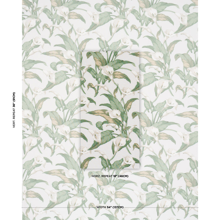 Schumacher Arum Lilies Ivory Fabric 183120