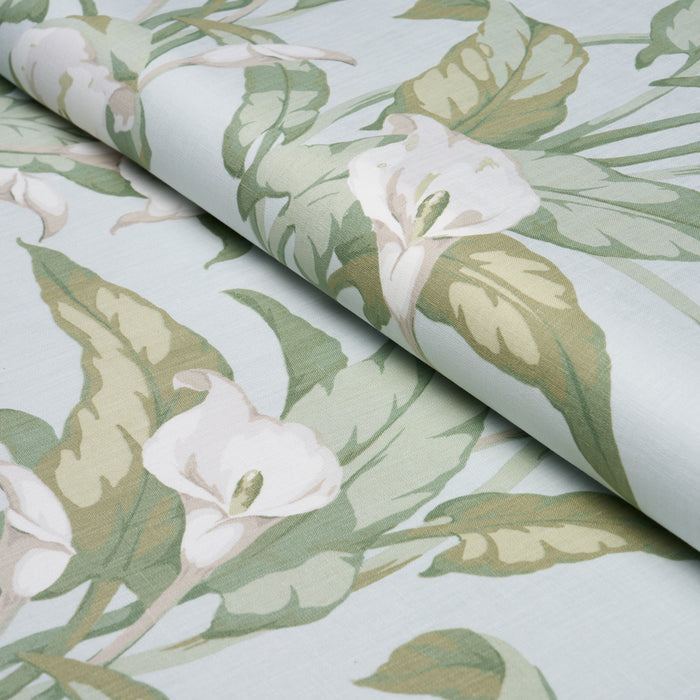 Schumacher Arum Lilies Aqua Fabric Sample 183121