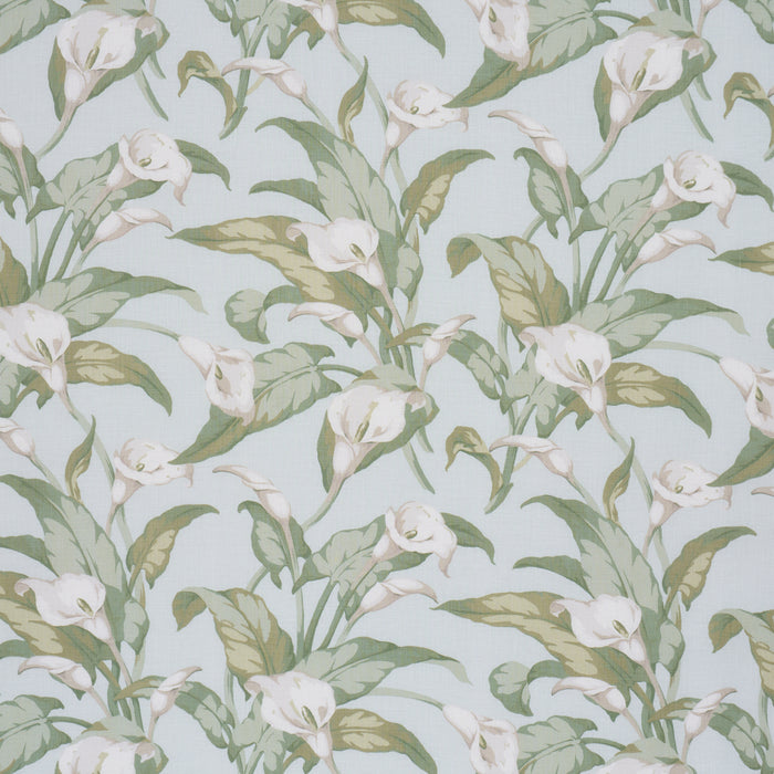 Schumacher Arum Lilies Aqua Fabric 183121