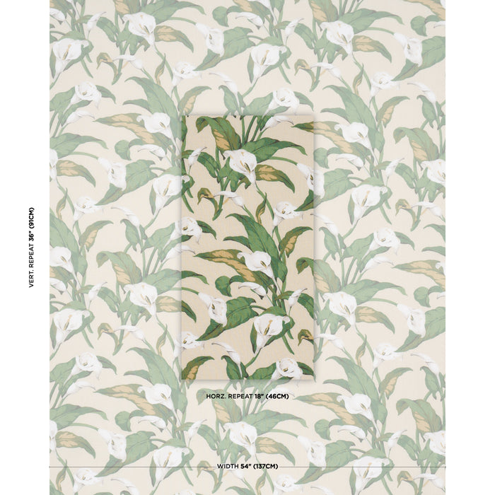 Schumacher Arum Lilies Parchment Fabric 183122
