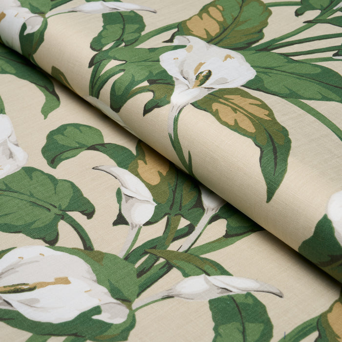Schumacher Arum Lilies Parchment Fabric Sample 183122