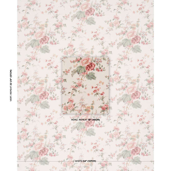 Schumacher Midsummer Hollyhock Rose Fabric 183130