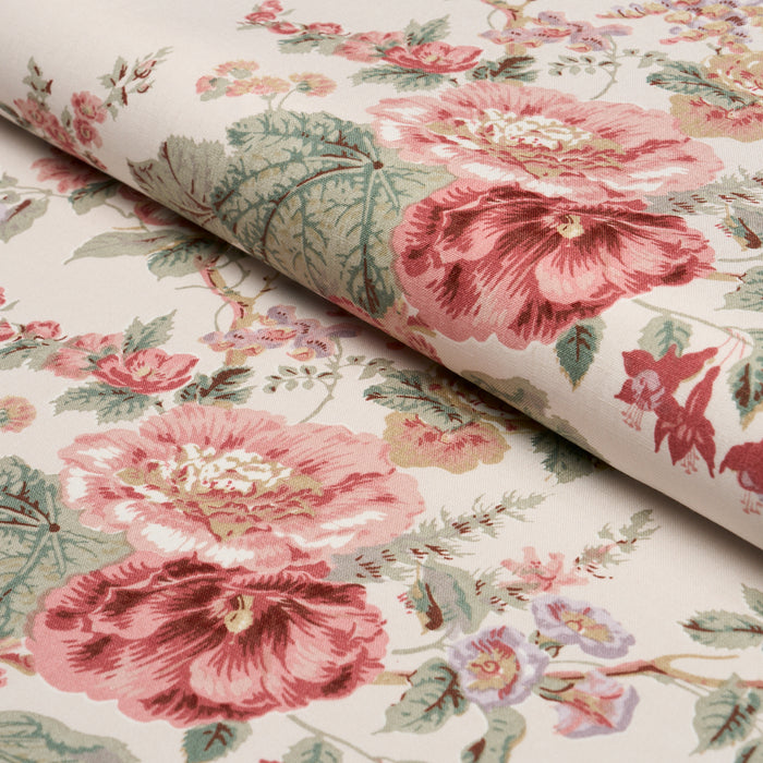 Schumacher Midsummer Hollyhock Rose Fabric Sample 183130
