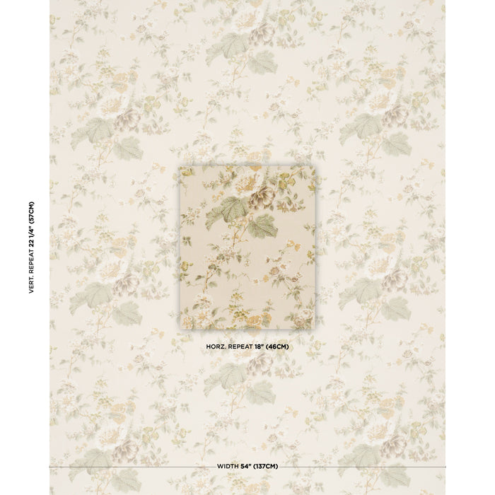 Schumacher Midsummer Hollyhock Citron Fabric 183131