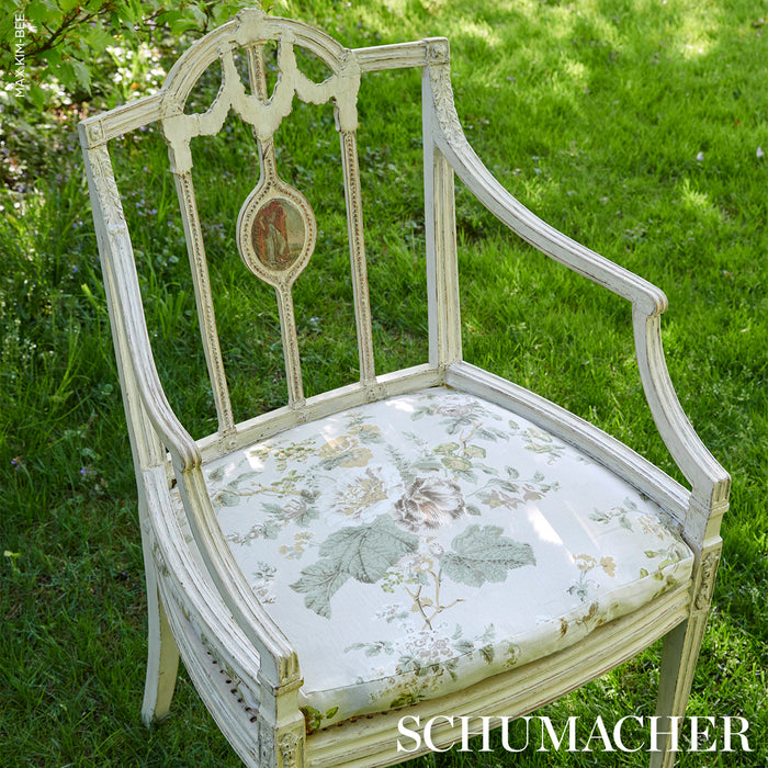 Schumacher Midsummer Hollyhock Citron Fabric 183131