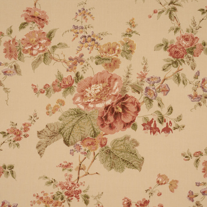 Schumacher Midsummer Hollyhock Beige Fabric 183132