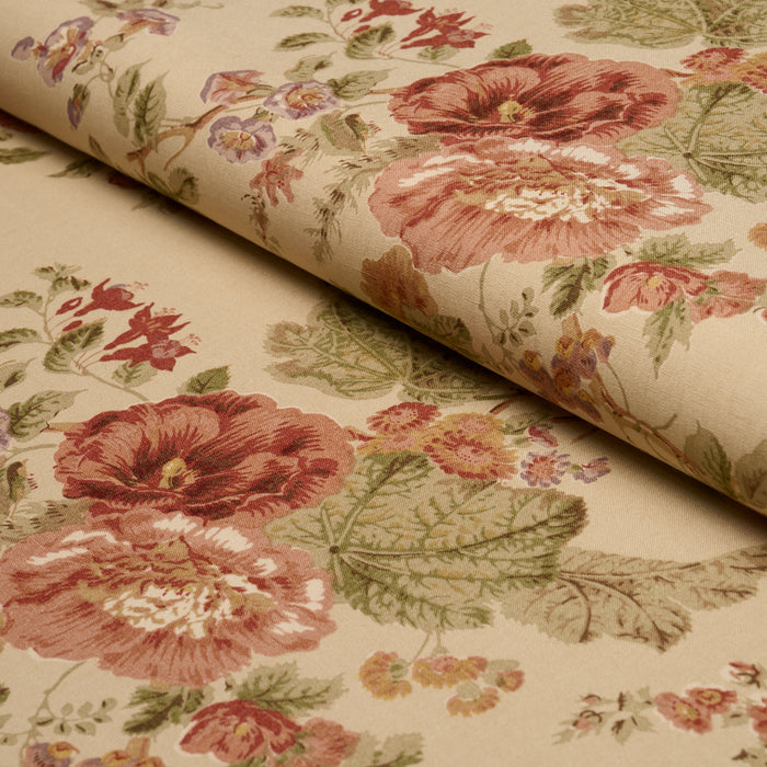 Schumacher Midsummer Hollyhock Beige Fabric 183132