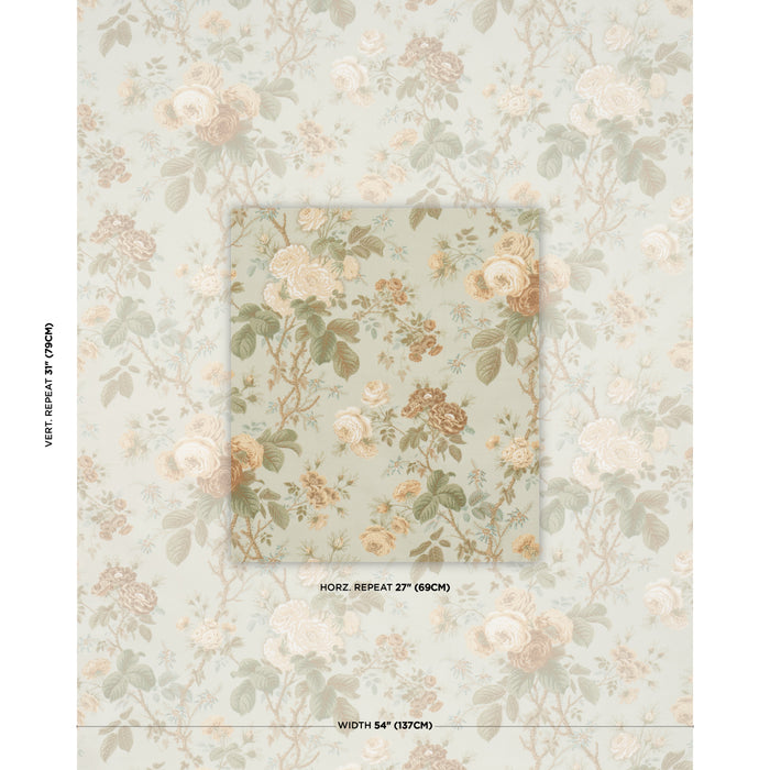 Schumacher She Walks In Beauty Chintz Celadon Fabric Sample 183140