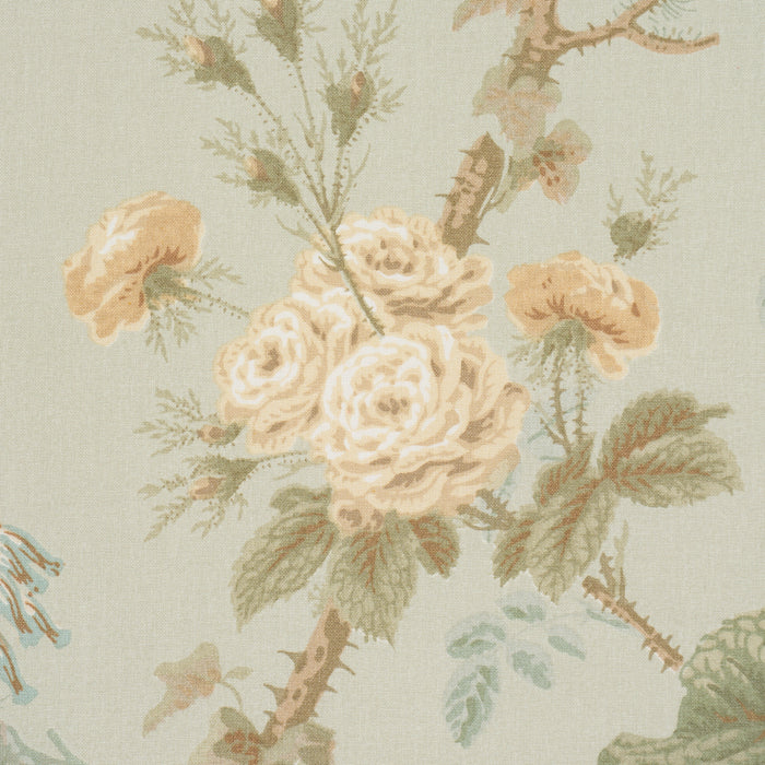 Schumacher She Walks In Beauty Chintz Celadon Fabric 183140