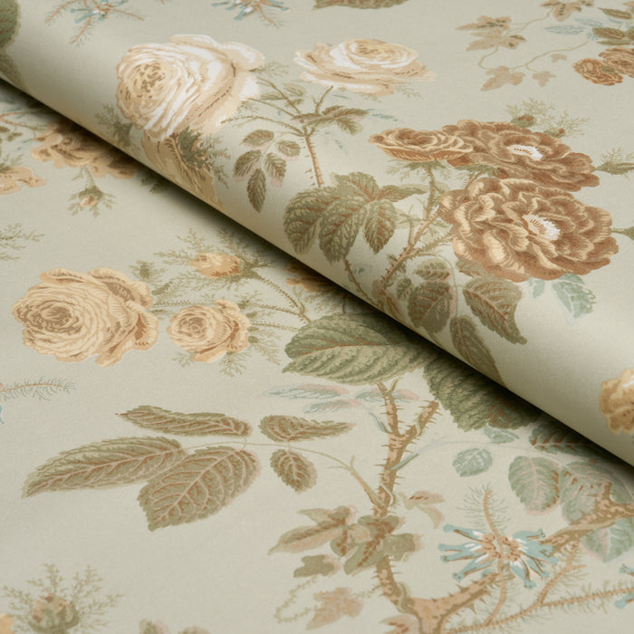 Schumacher She Walks In Beauty Chintz Celadon Fabric 183140