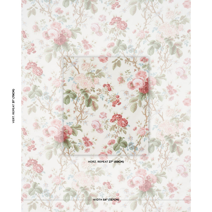 Schumacher She Walks In Beauty Chintz Rose Fabric 183142