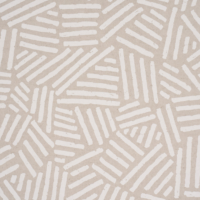 Schumacher Hatchmark Hand-Print Natural Fabric Sample 183162