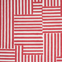 Schumacher Parson'S Stripe Hand Print Red Fabric 183172
