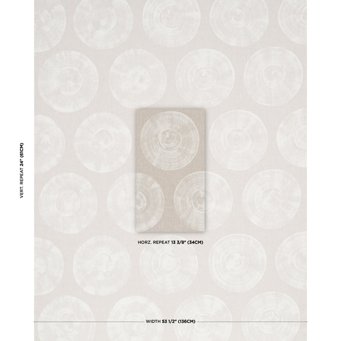 Schumacher Painted Circles Neutral Fabric Sample 183180