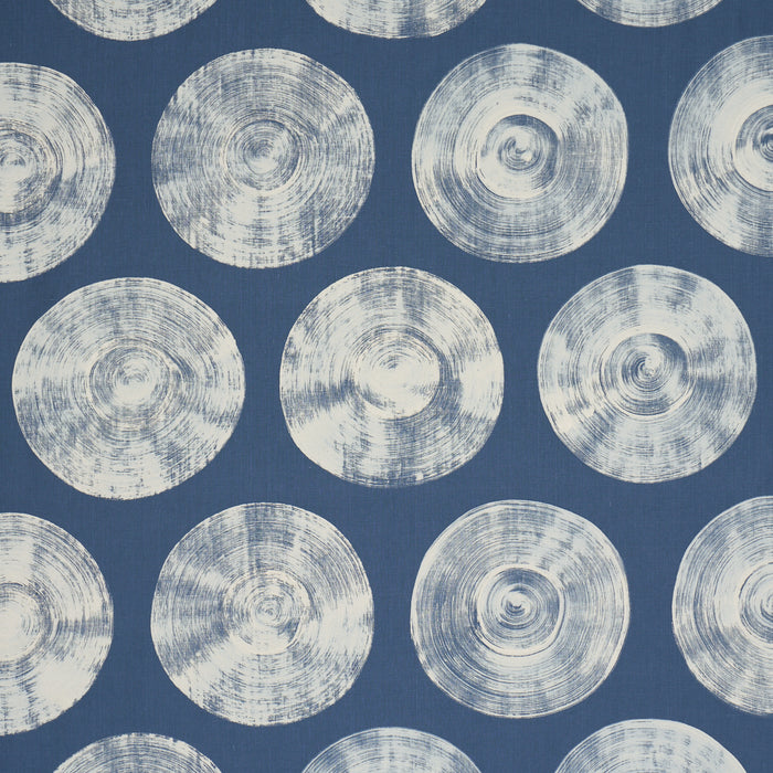 Schumacher Painted Circles Indigo Fabric 183181