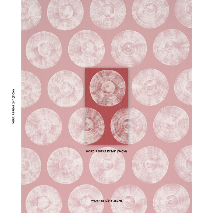 Schumacher Painted Circles Red Fabric Sample 183182