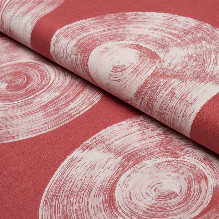 Schumacher Painted Circles Red Fabric 183182