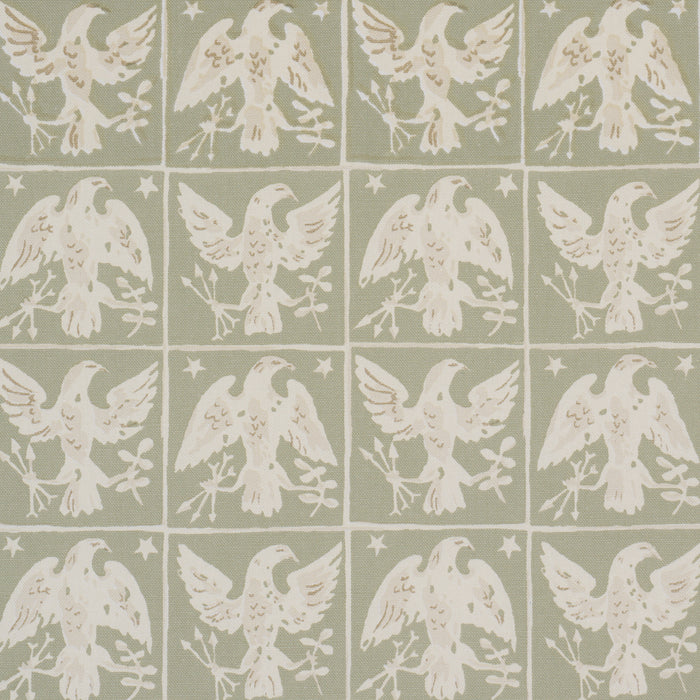 Schumacher Barton'S Eagle Hand Print Green Fabric Sample 183191