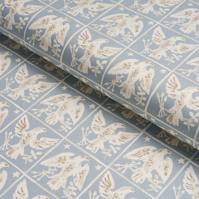 Schumacher Barton'S Eagle Hand Print Blue Fabric 183192